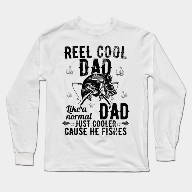 Reel Cool Dad Like A Normal Dad But Cooler Long Sleeve T-Shirt by JustBeSatisfied